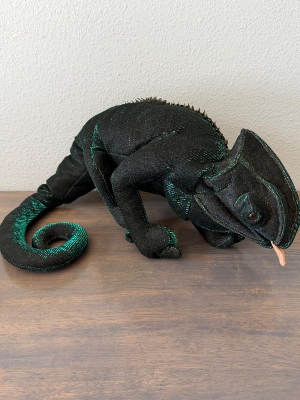 Folkmanis Green Metallic Chameleon Lizard Iguana Hand Puppet